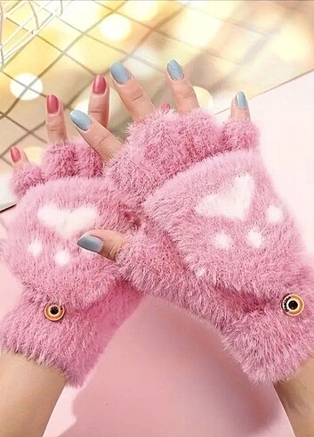 Diğer Kedi Patili Kışlık Eldiven Soft Y2K Fairycore Coquette