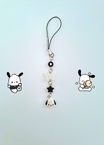 Sanrio Pochacco Telefon Charmı & Çanta Süsü Y2K