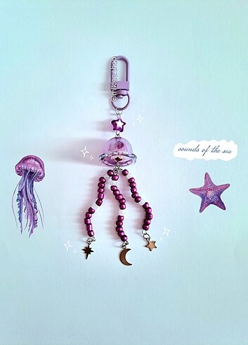 Jellyfish Charm Anahtarlık & Çanta Süsü Y2K Denizanası Yıldız