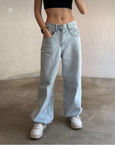 mavi baggy jean pantolon