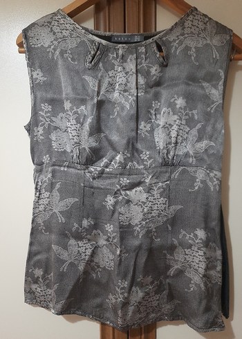 Gri Dantel Detaylı görünüm Koton Mini Bluz - Görsel 2