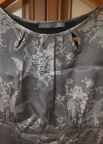 Gri Dantel Detaylı görünüm Koton Mini Bluz - Görsel 3