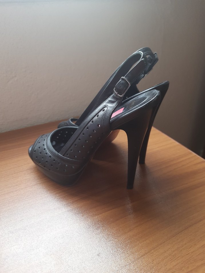 Tokalı Siyah Stiletto Topuklu Kadın Ayakkabı - Görsel 3