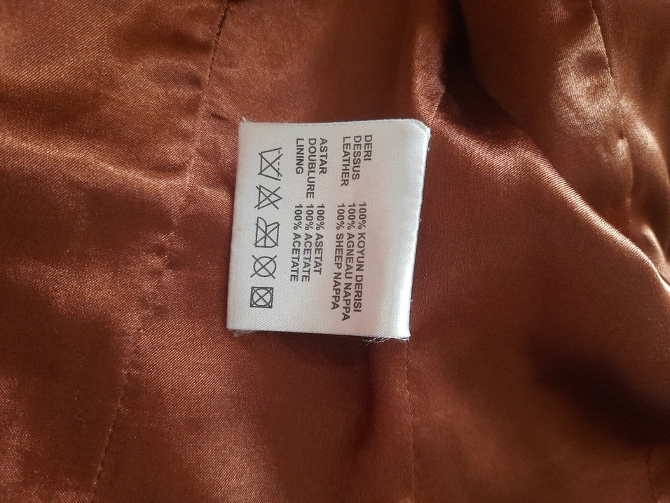 Kahverengi 100 % Deri Biker Ceket - Görsel 3