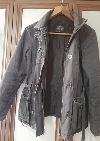 haki Kemerli keten Kadın Ceket - Görsel 2