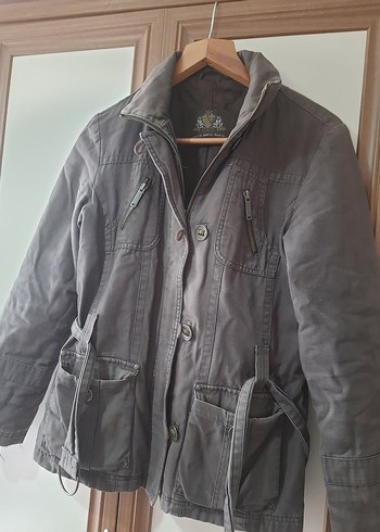 haki Kemerli keten Kadın Ceket - Görsel 3