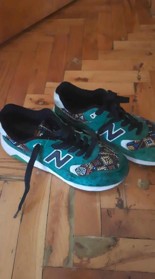 Detaylı Turkuaz Desenli Spor Ayakkabı unicex - Görsel 2