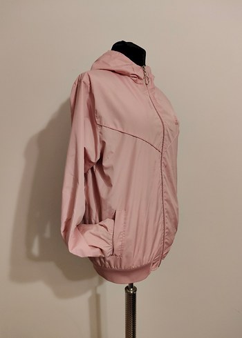 Pembe Kapüşonlu Fermuarlı Kadın Ceket - Görsel 2