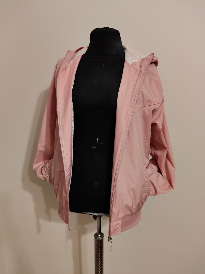 Pembe Kapüşonlu Fermuarlı Kadın Ceket - Görsel 3