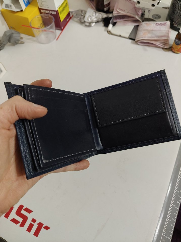 Lacivert Erkek Deri Cüzdan-İmalattan Sıfır Ürün - Görsel 5