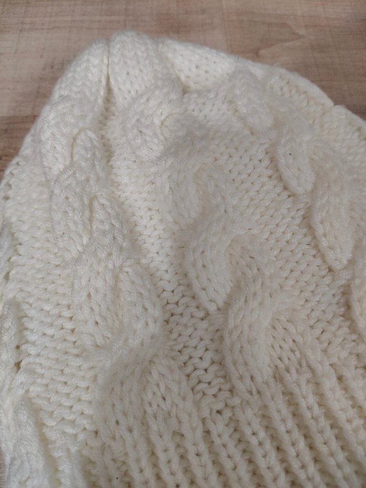 Beyaz Örgü  Kadın Bere - Görsel 2