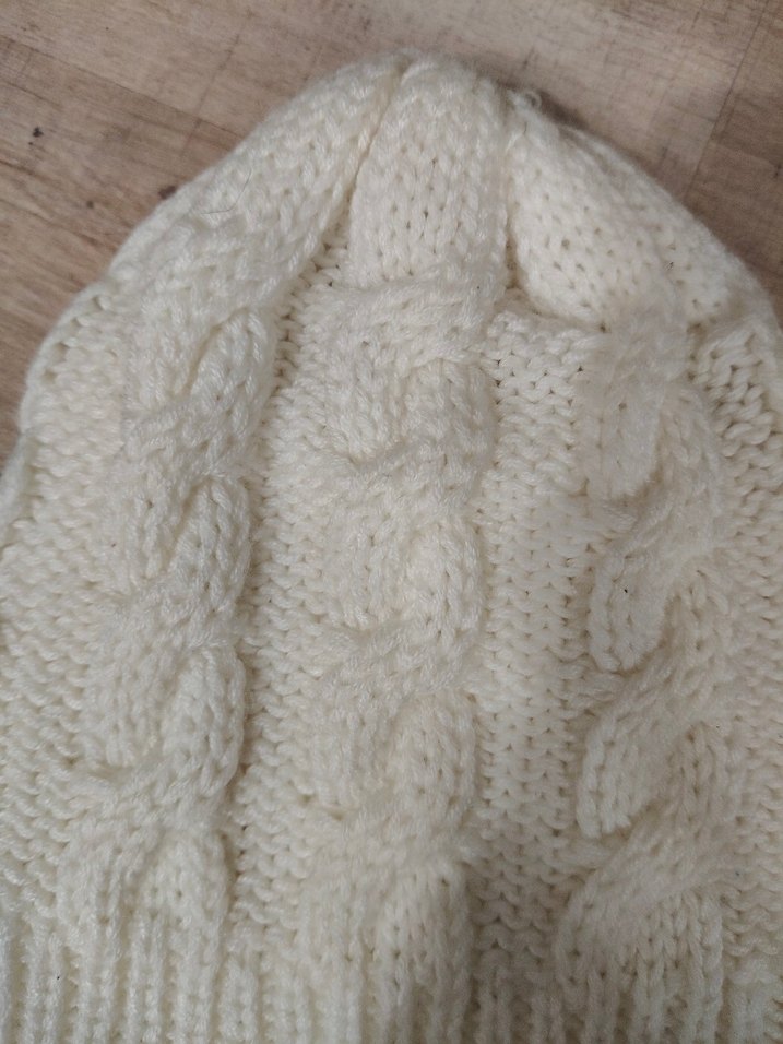 Beyaz Örgü  Kadın Bere - Görsel 5