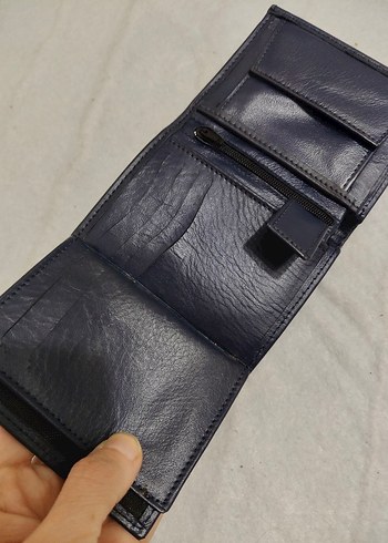 Lacivert Gerçek Deri Erkek Cüzdan-İmalattan Sıfır Ürün - Görsel 5