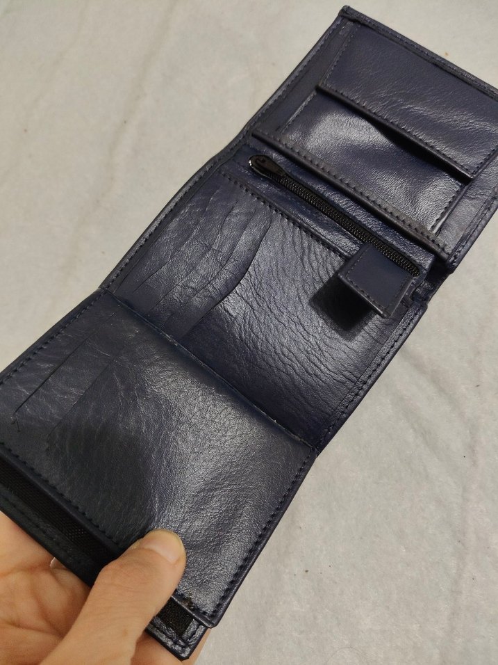 Lacivert Gerçek Deri Erkek Cüzdan-İmalattan Sıfır Ürün - Görsel 5