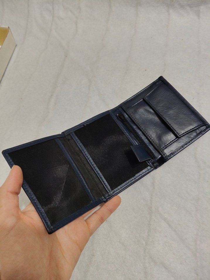 Lacivert Gerçek Deri Erkek Cüzdan-İmalattan Sıfır Ürün - Görsel 4