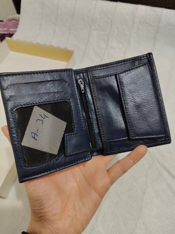 Lacivert Gerçek Deri Erkek Cüzdan-İmalattan Sıfır Ürün - Görsel 3