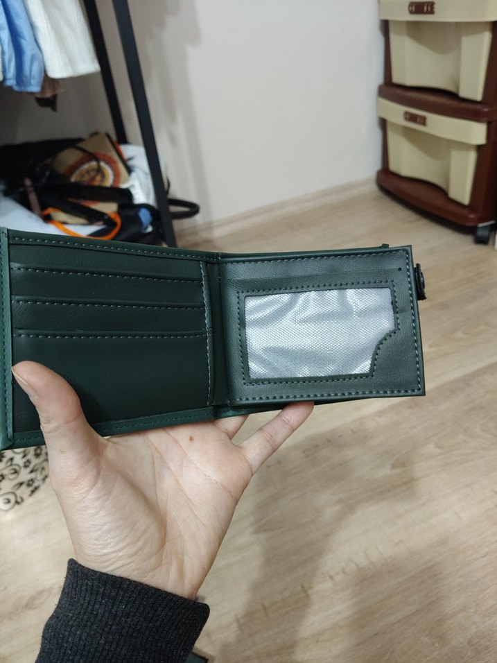 Çıtçıtlı-Patlı Yeşil Erkek Cüzdanı-
İmalattan Sıfır Ürün - Görsel 3