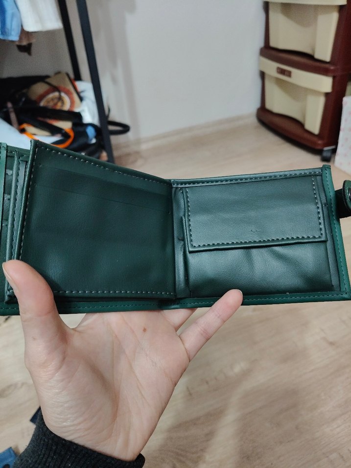Çıtçıtlı-Patlı Yeşil Erkek Cüzdanı-
İmalattan Sıfır Ürün - Görsel 4