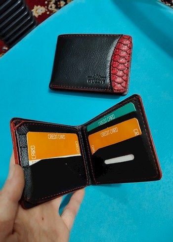 Siyah/Kırmızı Desenli Erkek Cüzdanı - Görsel 3