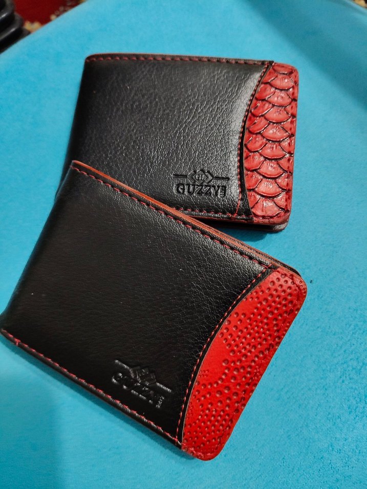 Siyah/Kırmızı Desenli Erkek Cüzdanı - Görsel 2