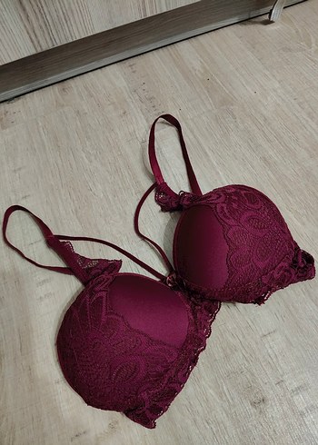 Bordo Dantel Detaylı Bohem Sütyen-(Hiç kullanılmamış-80 Beden) - Görsel 3