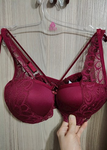 Bordo Dantel Detaylı Bohem Sütyen-(Hiç kullanılmamış-80 Beden) - Görsel 7