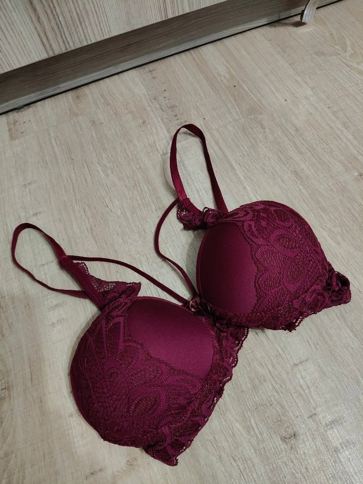 Bordo Dantel Detaylı Bohem Sütyen-(Hiç kullanılmamış-80 Beden) - Görsel 3