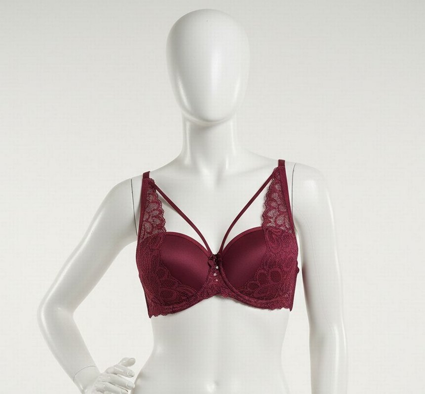 Bordo Dantel Detaylı Bohem Sütyen-(Hiç kullanılmamış-80 Beden) - Görsel 2