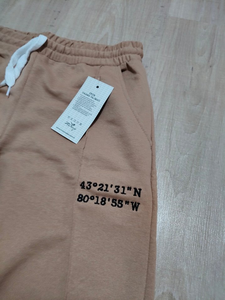 Bej Kadın Rahat Kesim Eşofman Altı - Görsel 4