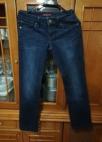 Mavi düşük bel jean