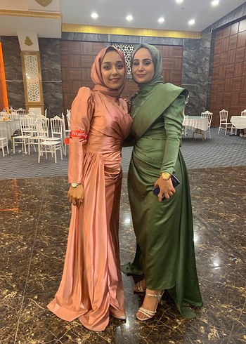 Camel Renkli Uzun Kollu Drapeli Kadın Elbise - Görsel 2