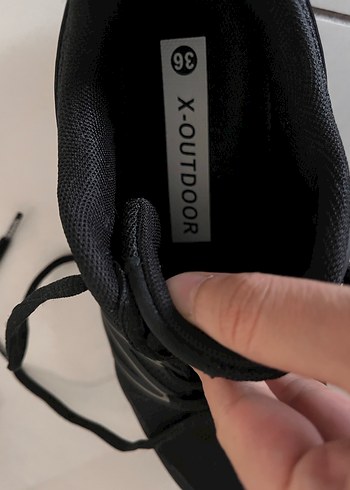 36 Beden siyah Renk Siyah Kadın Spor Ayakkabı Velcro Detaylı
