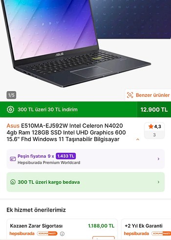 ASUS VivoBook E510MA Laptop - Görsel 10