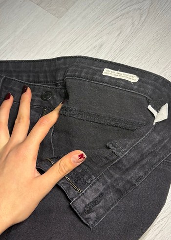 Siyah Midi Boy Kadın Kot Pantolon - Görsel 5