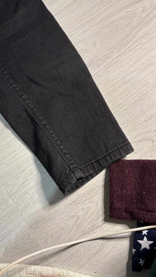 Siyah Midi Boy Kadın Kot Pantolon - Görsel 2