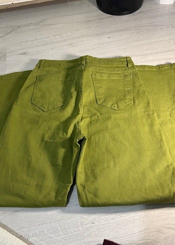 Kadın Haki Bol Kesim Uzun Keten Pantolon - Görsel 5