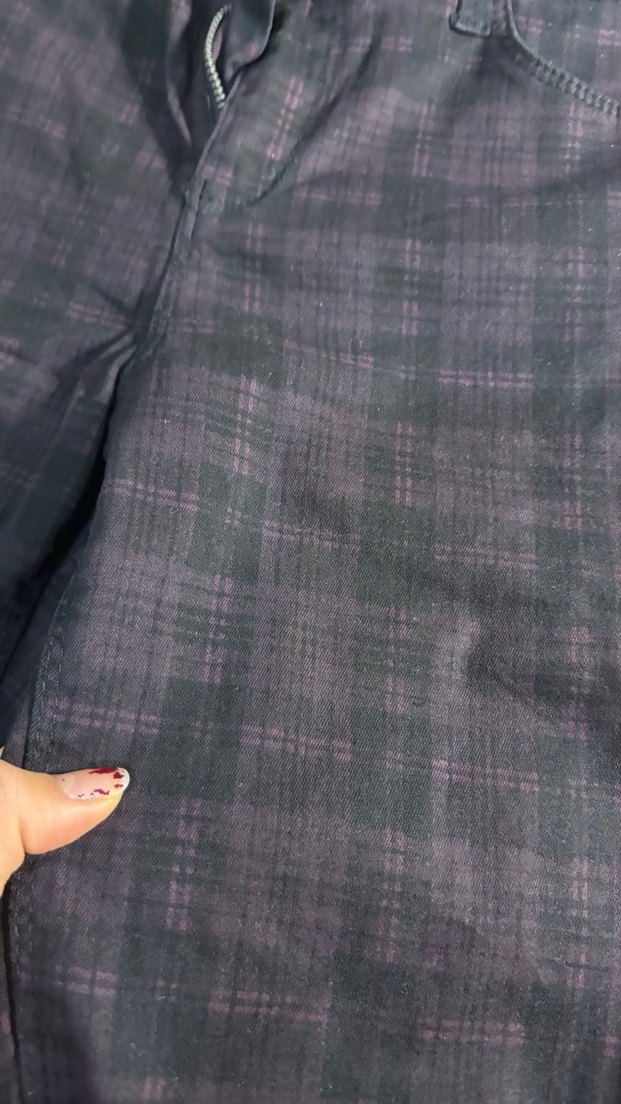 Bordo Ekose Kadın Kumaş Pantolon - Görsel 3