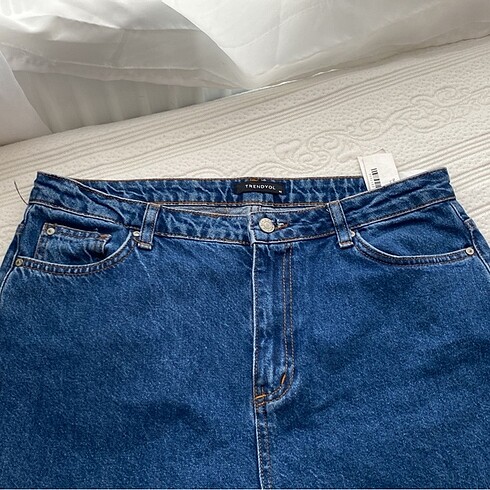 40 Beden Koyu Mavi Mom Jeans