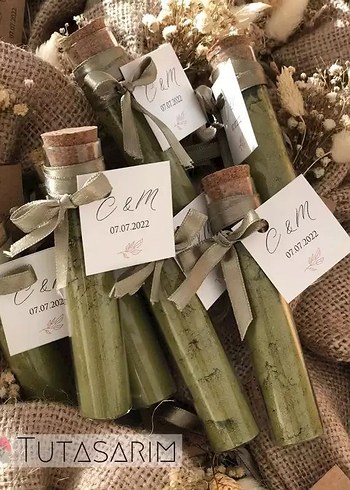 Bordo Saten Kurdeleli kına nisan nikah hediyelikleri - Görsel 2