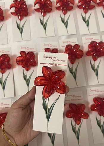 Bordo Saten Kurdeleli kına nisan nikah hediyelikleri - Görsel 4