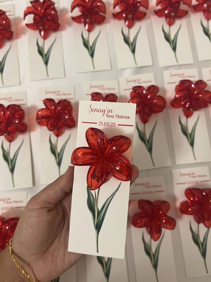 Bordo Saten Kurdeleli kına nisan nikah hediyelikleri - Görsel 4