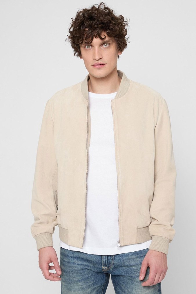 Düğmeli Kahverengi Süet Erkek Ceket - Görsel 2