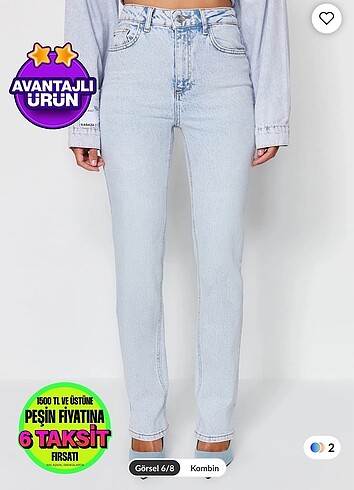 Trendyol & Milla Buz rengi kot pantolon