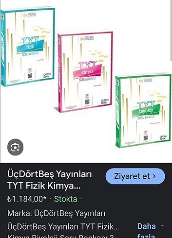 345 Üç dört beş tyt fizik tyt kimya tyt biyoloji soru bankası 