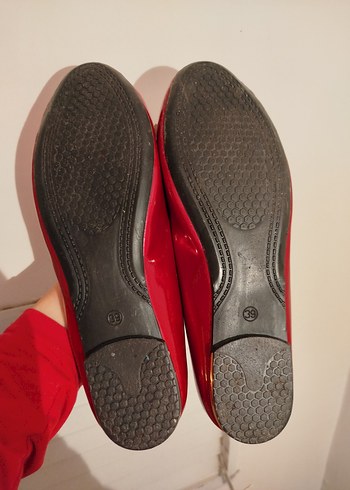 Tatlı Kırmızı Pileli Kadın Babet - Görsel 4