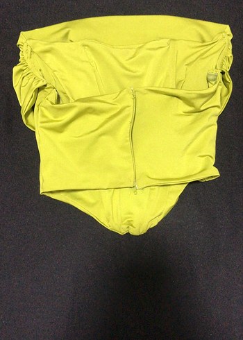 Sarı Pilili Mini Hamile Şortu - Görsel 3