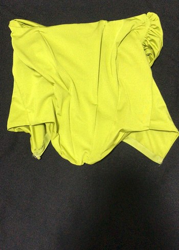 Sarı Pilili Mini Hamile Şortu - Görsel 2