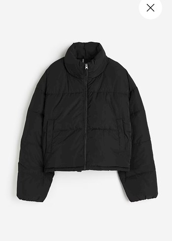 H&M Koyu Yeşil Fermuarlı Kadın Kışlık Mont