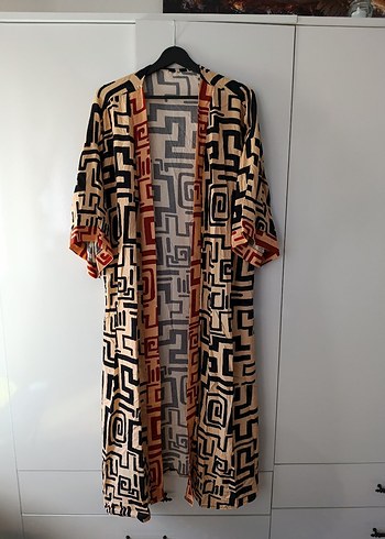 Bohem Uzun Desenli Kimono