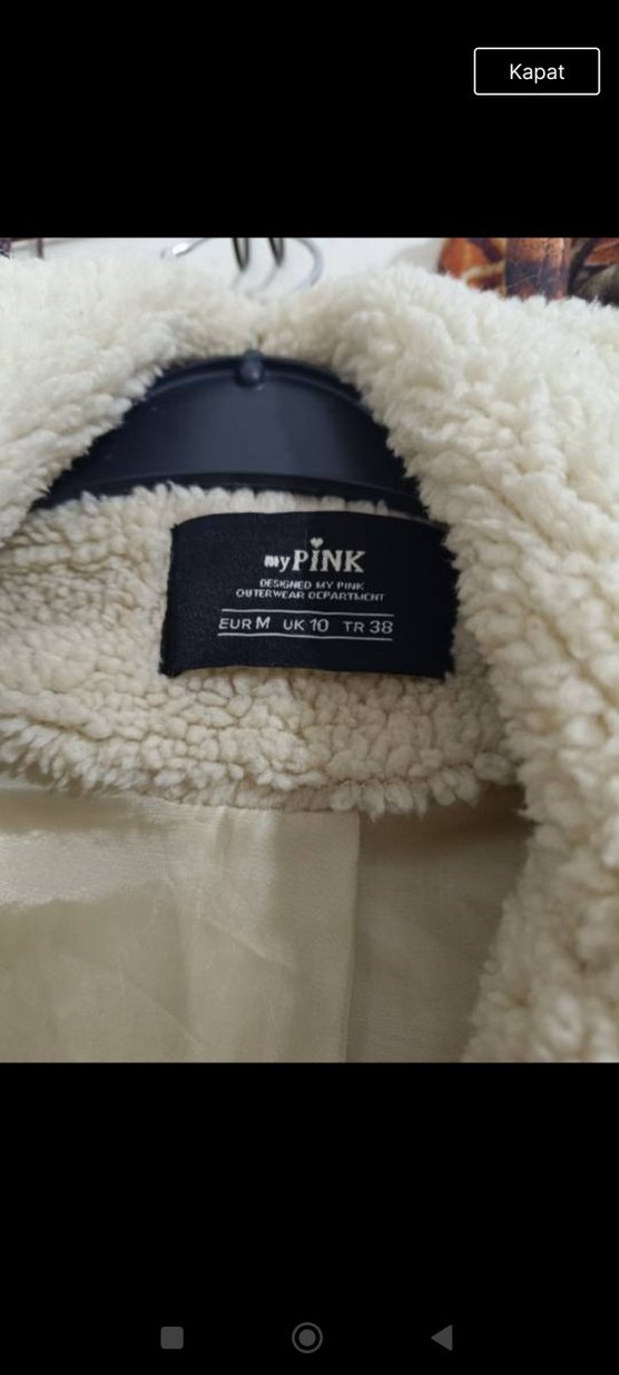 Kadın Beyaz Midi Peluş Kaban - Görsel 2